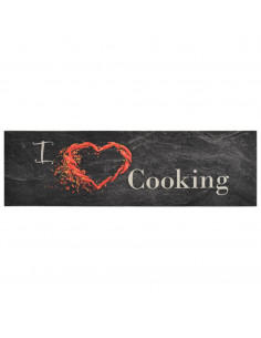 Tappeto da Cucina Lavabile Nero Cucinare 45x150 cm Velluto 2