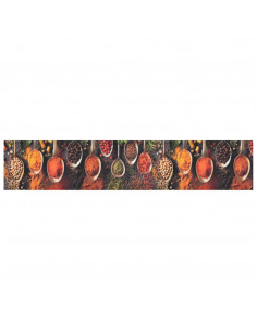 Tappeto da Cucina Lavabile Cucchiai e Spezie 60x300 cm Velluto 2