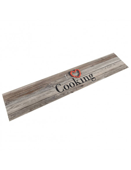 Tappeto da Cucina Lavabile Grigio Cucinare 60x300 cm Velluto