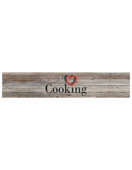 Tappeto da Cucina Lavabile Grigio Cucinare 60x300 cm Velluto