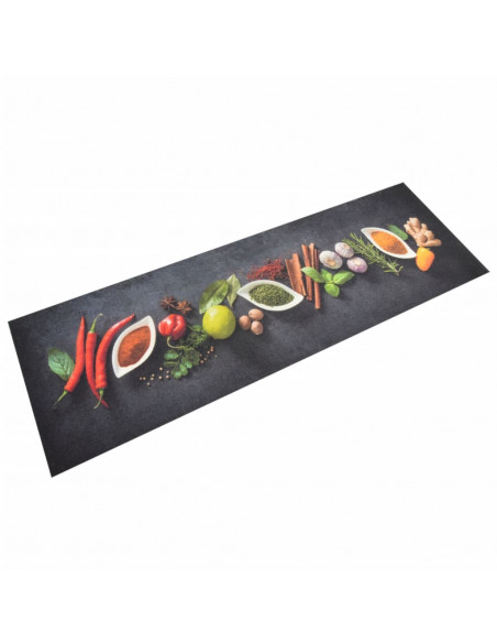 Tappeto da Cucina Lavabile Spezie 60x180 cm Velluto