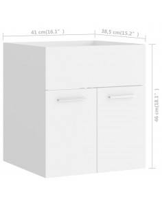 Set Mobili da Bagno 2 pz Bianco in Legno Multistrato