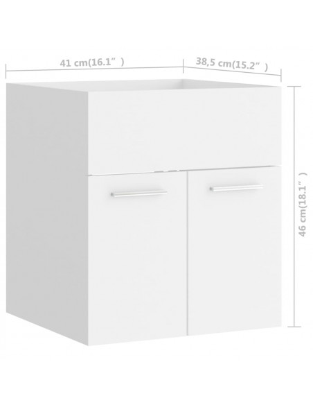 Set Mobili da Bagno 2 pz Bianco in Legno Multistrato