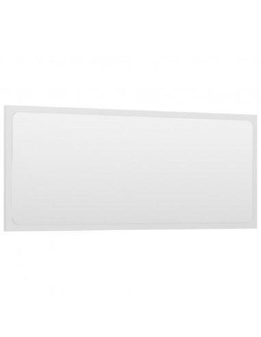 Set Mobili da Bagno 2 pz Bianco Lucido in Legno Multistrato