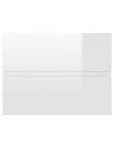 Set Mobili da Bagno 2 pz Bianco Lucido in Legno Multistrato