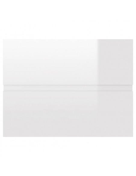 Set Mobili da Bagno 2 pz Bianco Lucido in Legno Multistrato