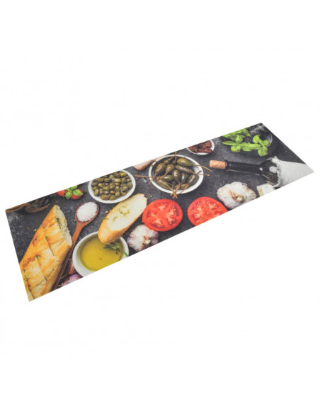 Tappeto da Cucina Lavabile Vino e Cena 45x150 cm Velluto