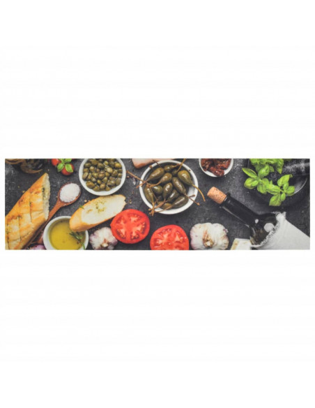 Tappeto da Cucina Lavabile Vino e Cena 45x150 cm Velluto