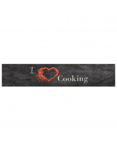 Tappeto da Cucina Lavabile Nero Cucinare 60x300 cm Velluto 2