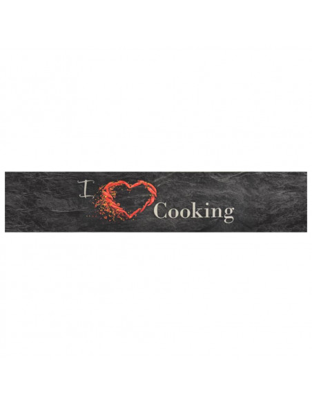 Tappeto da Cucina Lavabile Nero Cucinare 60x300 cm Velluto