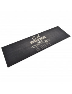 Tappeto da Cucina Lavabile Nero Cucina 60x180 cm Velluto