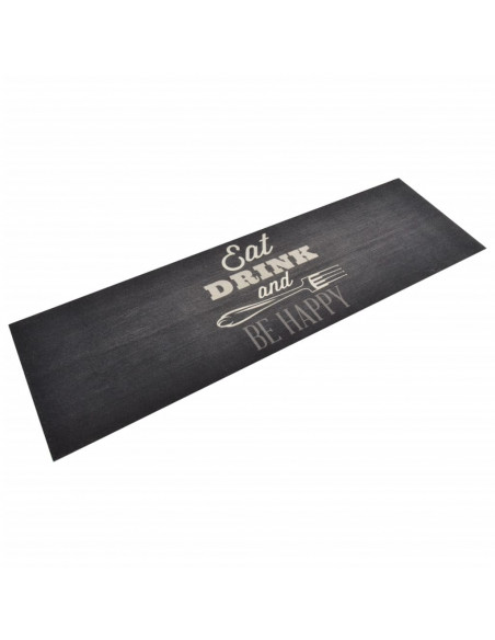 Tappeto da Cucina Lavabile Nero Cucina 60x180 cm Velluto
