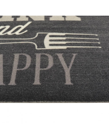 Tappeto da Cucina Lavabile Nero Cucina 60x180 cm Velluto