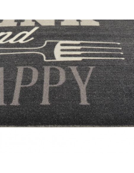 Tappeto da Cucina Lavabile Nero Cucina 60x180 cm Velluto