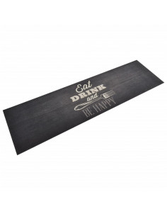 Tappeto da Cucina Lavabile Nero Cucina 45x150 cm Velluto