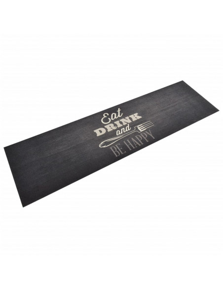 Tappeto da Cucina Lavabile Nero Cucina 45x150 cm Velluto