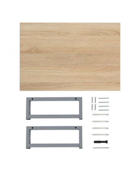 Set Mobili da Bagno 2 pz Ceramica Rovere