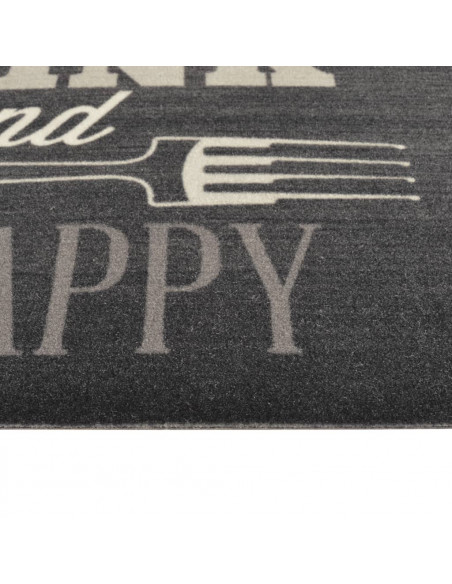 Tappeto da Cucina Lavabile Nero Cucina 45x150 cm Velluto