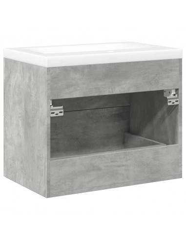 Set Mobili da Bagno 2 pz Grigio Cemento in Legno Multistrato