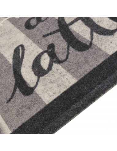 Tappeto da Cucina Lavabile Nero Caffè 45x150 cm Velluto