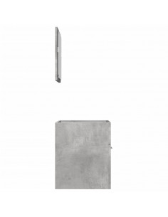 Set Mobili da Bagno 2 pz Grigio Cemento in Legno Multistrato