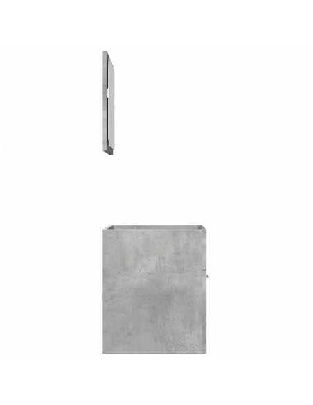 Set Mobili da Bagno 2 pz Grigio Cemento in Legno Multistrato