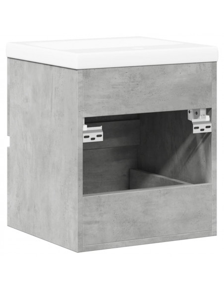Set Mobili da Bagno 2 pz Grigio Cemento in Legno Multistrato