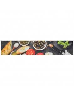 Tappeto da Cucina Lavabile Vino e Cena 60x300 cm Velluto 2