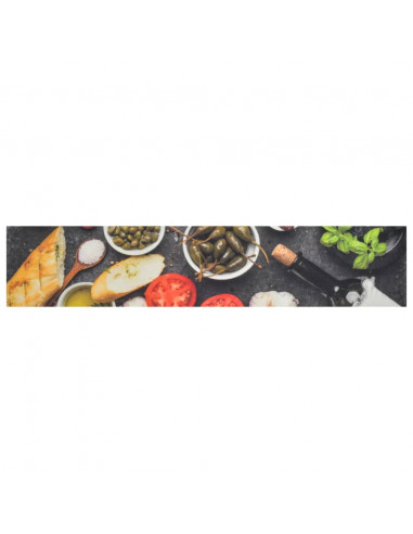 Tappeto da Cucina Lavabile Vino e Cena 60x300 cm Velluto