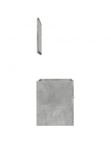 Set Mobili da Bagno 2 pz Grigio Cemento in Legno Multistrato