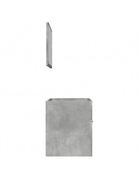 Set Mobili da Bagno 2 pz Grigio Cemento in Legno Multistrato