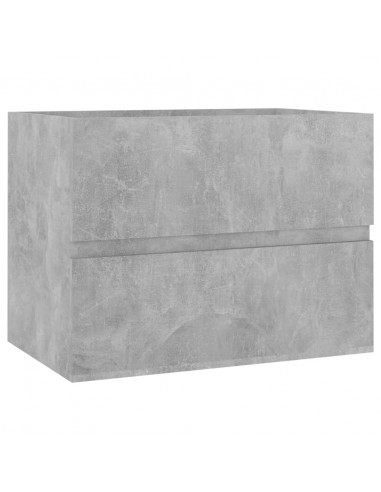 Set Mobili da Bagno 2 pz Grigio Cemento in Legno Multistrato