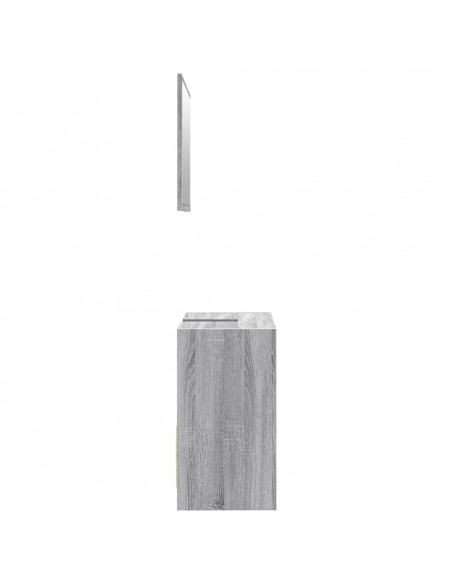 Set Mobili da Bagno 2 pz Grigio Sonoma in Legno Multistrato