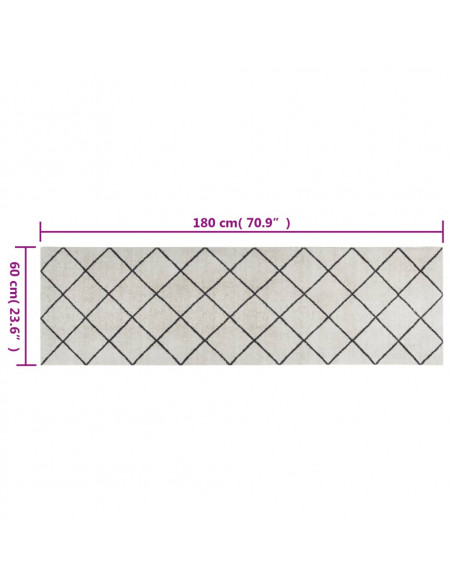Tappeto da Cucina Lavabile Quadri 60x180 cm Velluto