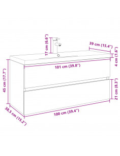 Set Mobili da Bagno 2 pz in Ceramica e Legno Multistrato 2