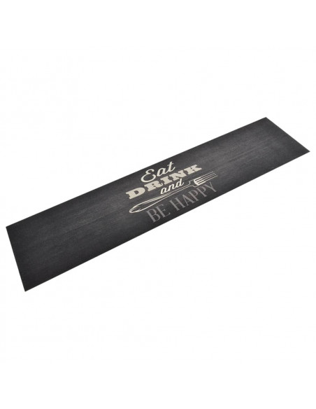 Tappeto da Cucina Lavabile Nero Cucina 60x300 cm Velluto
