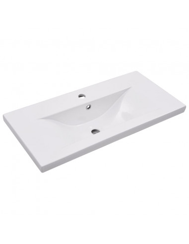 Set Mobili da Bagno 2 pz in Ceramica e Legno Multistrato