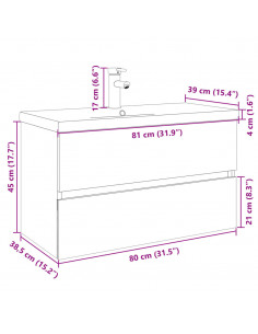 Set Mobili da Bagno 2 pz in Ceramica e Legno Multistrato 2