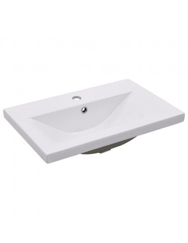 Set Mobili da Bagno 2 pz in Ceramica e Legno Multistrato