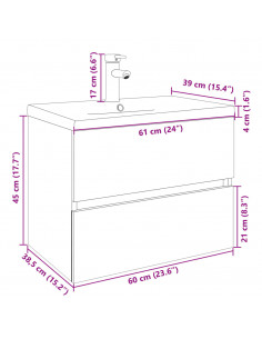 Set Mobili da Bagno 2 pz in Ceramica e Legno Multistrato 2