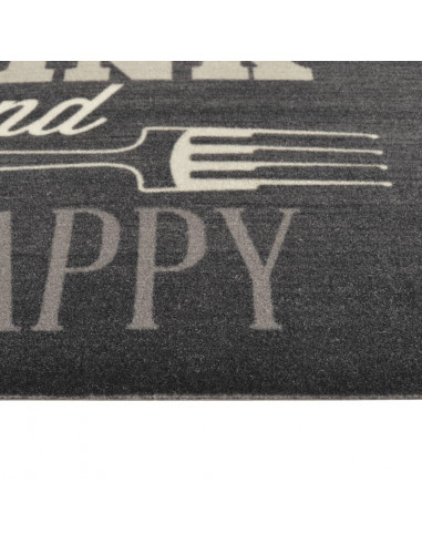 Tappeto da Cucina Lavabile Nero Cucina 60x300 cm Velluto