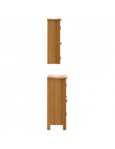 Set Mobili da Bagno 2 pz in Legno Massello di Pino