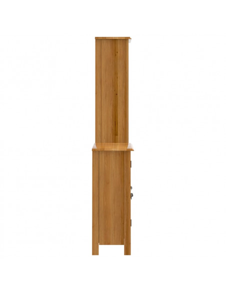 Set Mobili da Bagno 2 pz in Legno Massello di Pino