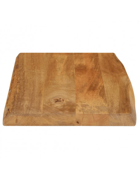 Piano per Tavolo 60x40x3,8cm Bordi Vivi in Legno Massello Mango