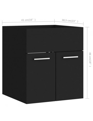 Set Mobili da Bagno 2 pz Nero in Legno Multistrato