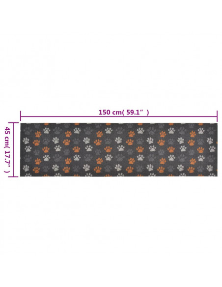 Tappeto da Cucina Lavabile Zampe 45x150 cm Velluto