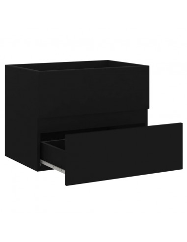 Set Mobili da Bagno 2 pz Nero in Legno Multistrato