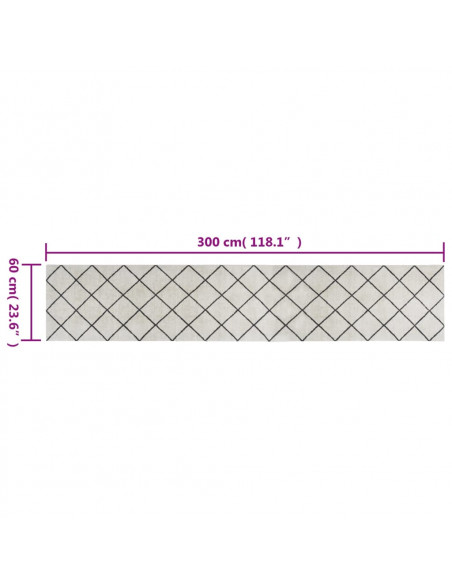 Tappeto da Cucina Lavabile Quadri 60x300 cm Velluto