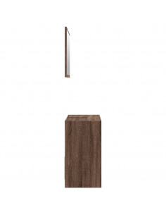 Set Mobili da Bagno 2 pz Rovere Marrone in Legno Multistrato