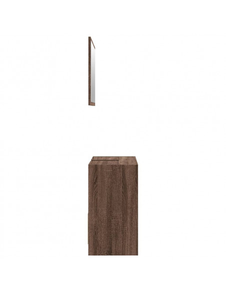 Set Mobili da Bagno 2 pz Rovere Marrone in Legno Multistrato